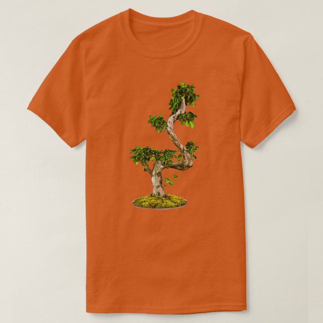 T-shirt Bonsai Arbre à la main vert Nature isolé blanc Ba (Design devant)
