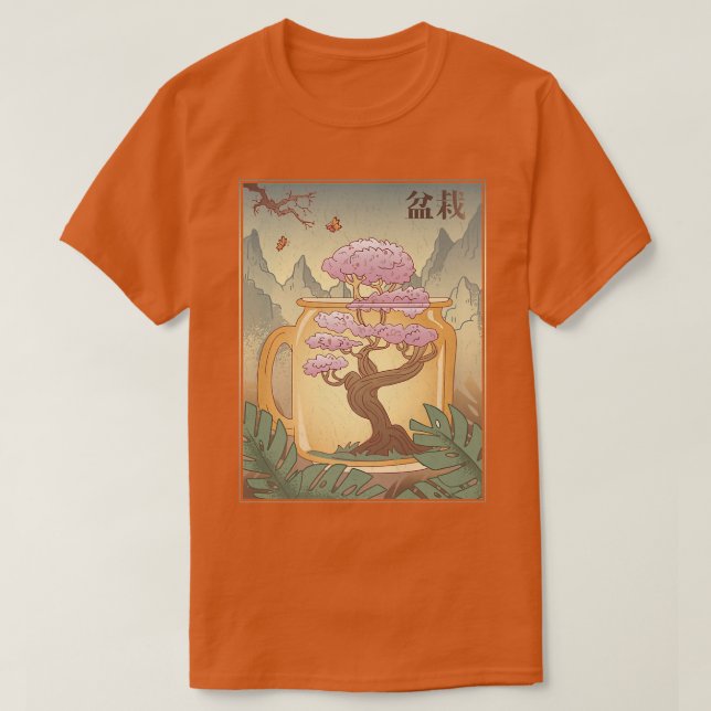 T-shirt Bonsai Arbre Japonais Sakura Cherry Blossom Arbre  (Design devant)