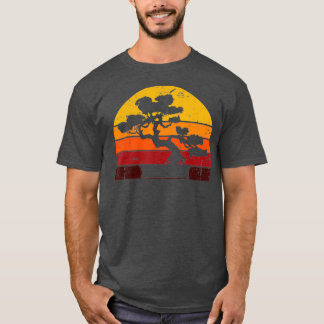 T-shirt Bonsai Arbre rétro Vintage coucher de soleil Bonsa
