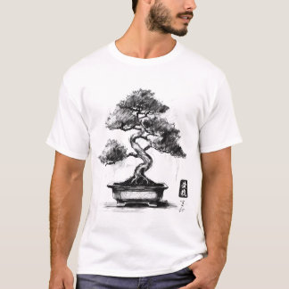 T-shirt bonsai-sketch