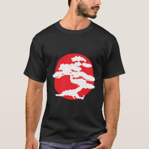 T-shirt Bonsai Tree Avec Red Sun Japonais Karaté