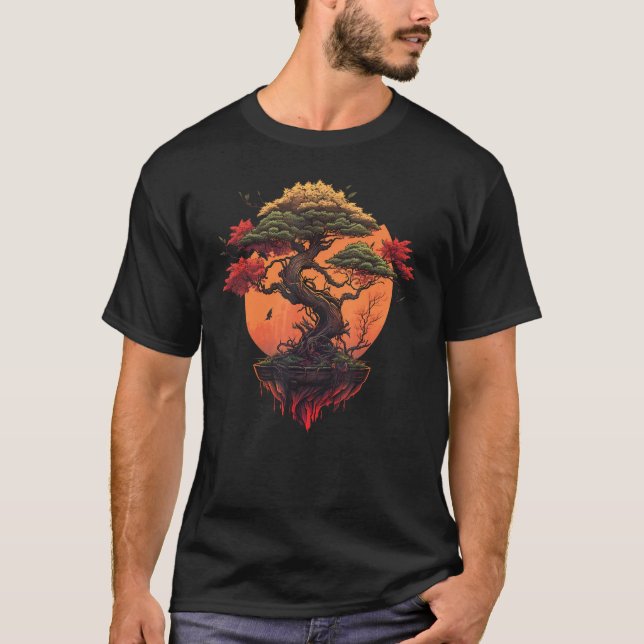 T-shirt Bonsai Tree In Japanese Zen Buddhist Enso Circle 1 (Devant)