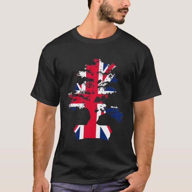 T-shirt Bonsai Tree UK Flag Graphic Bonsai Mud Men Women (Devant)