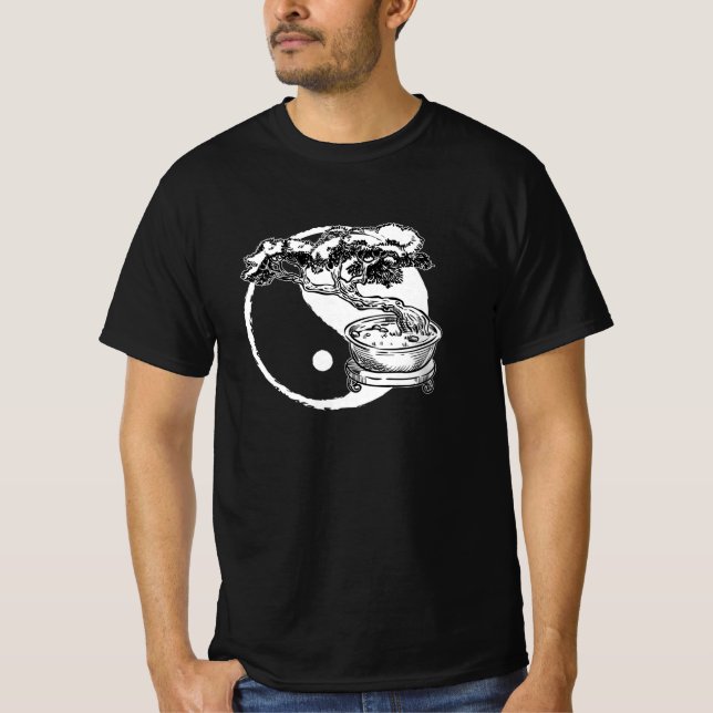 T-shirt Bonsai Ying Yang Tree Zen (Devant)