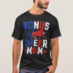 T-shirt Bonus Cheer Mom - Cheerled Mom Usa Flag Cheerl
