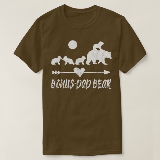 T-shirt Bonus Dad Bear Shirt with Four Cute Bear Cubs Gift (Design devant)