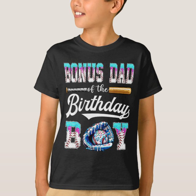T-shirt Bonus Dad Of The Birthday Boy Baseball Ice Cream D (Devant)