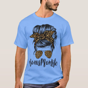 T-shirt Bonus Maman Vie Cheveux Bandana Lunettes Léopard M