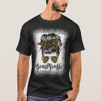 T-shirt Bonus Maman Vie Cheveux Bandana Lunettes Léopard M