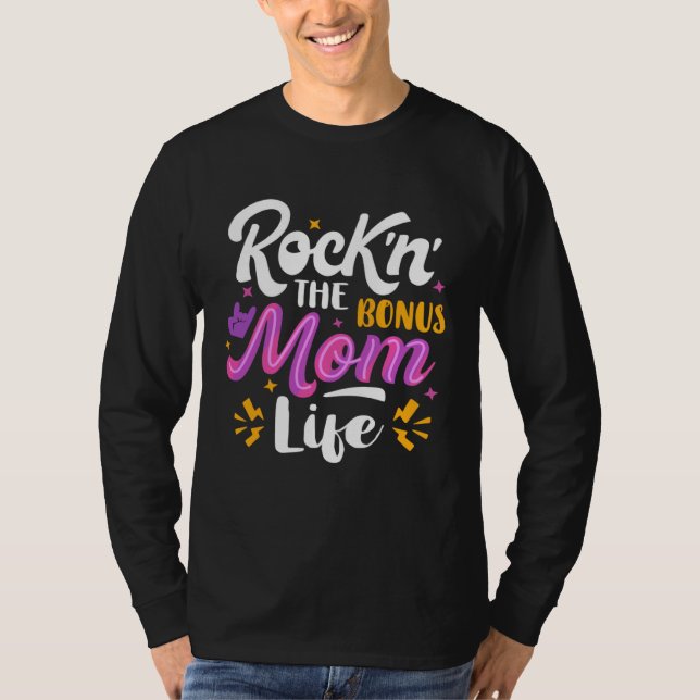 T-shirt Bonus Mom Life Mothers Day Best Step Mom From Sons (Devant)