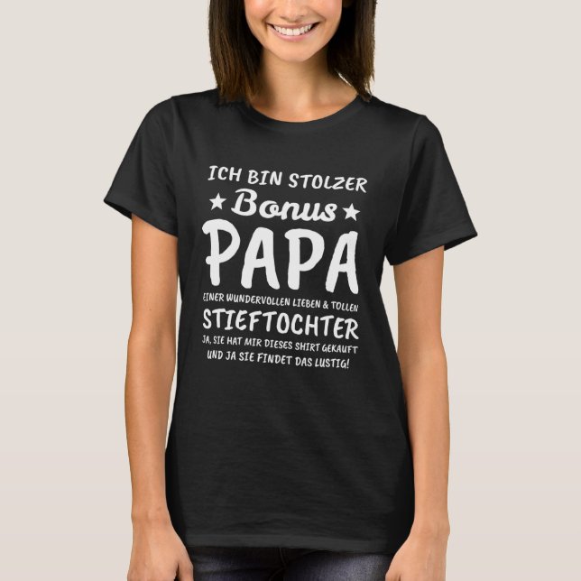 T-shirt Bonus Papa Bonus Father Step Dad Bonus Dad (Devant)
