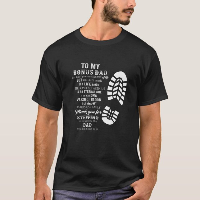 T-shirt Bonus Papa Fête des pères Don De Stepdad Pour Daug (Devant)