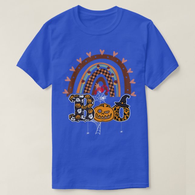 T-shirt Boo Avec Araignées Et Casquette De Sorcière Hallow (Design devant)