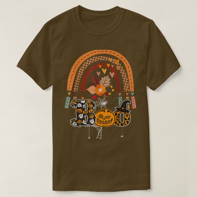 T-shirt Boo Avec Araignées Et Casquette De Sorcière Hallow (Design devant)