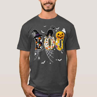 T-shirt Boo Avec Araignées Et Sorcière Casquette Halloween