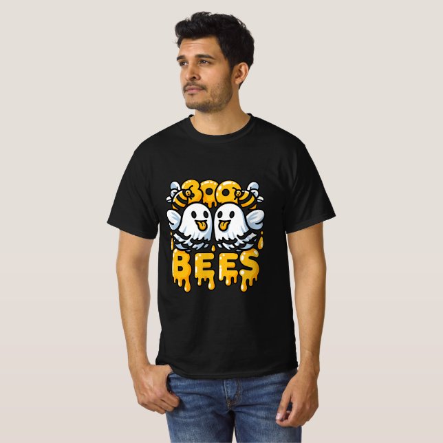 T-shirt Boo Bees Halloween Ghosts and Bees (Devant entier)