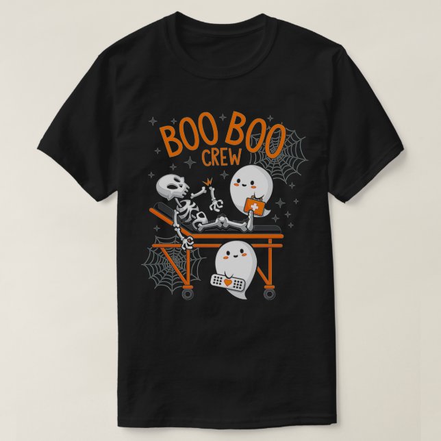 T-shirt Boo Boo Crew Ghost Doctor Paramedic EM Nurse Hallo (Design devant)