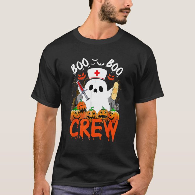 T-shirt Boo Boo Crew Ghost EMS EMT Paramedic Nurse Hallow (Devant)