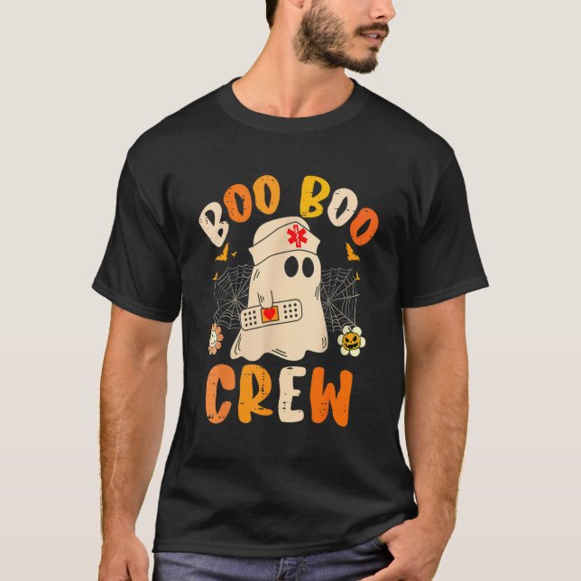 T-shirt Boo Boo Crew Ghost Halloween Parfait Nurse Rn Er (Devant)
