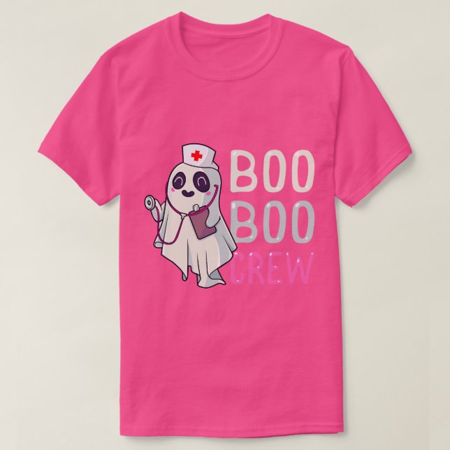 T-shirt Boo Boo Crew Nurse Ghost Funny Halloween Costume ( (Design devant)