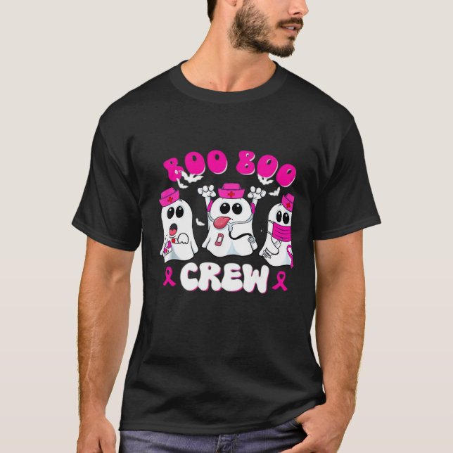 T-shirt Boo Boo Crew Nurse Halloween Costume Ghost Breast  (Devant)