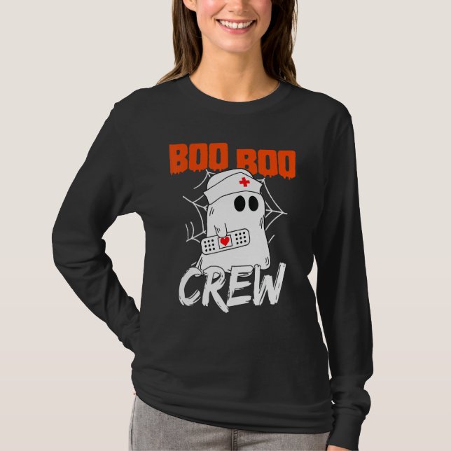T-shirt Boo Boo Crew Nurse Scary Halloween Costume Ghost (Devant)