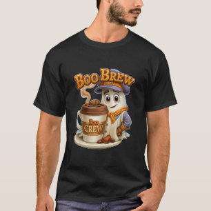 T-shirt Boo Brew Boo Crew Mignon Fantôme Café Halloween