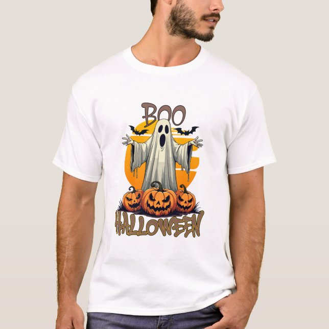 T-shirt Boo Citrouille Éffrayant Haunt (Devant)