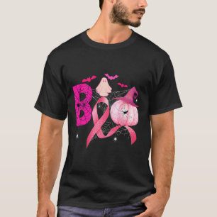 T-shirt Boo Citrouille Sorcière rose Ruban Cancer du sein
