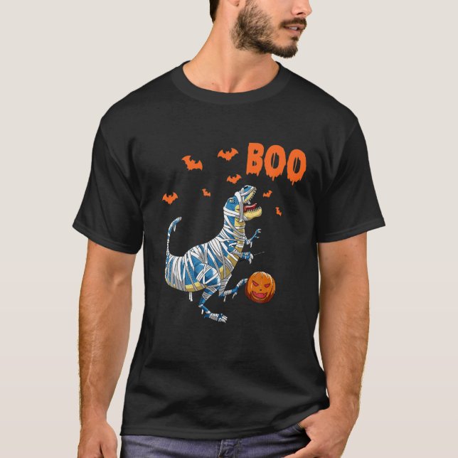T-shirt Boo Costume Halloween Dinosaur Enfants Filles Garç (Devant)