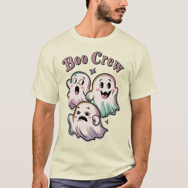 T-shirt Boo Crew - Cute Trio Ghost Halloween (Devant)