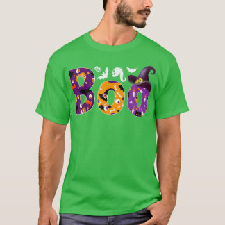 T-shirt BOO CREW Ghosts Pumpkins Spiders Bats Halloween Co