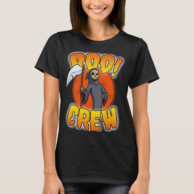 T-shirt Boo Crew Grim Reaper  Cute Matching Halloween Cost (Devant)
