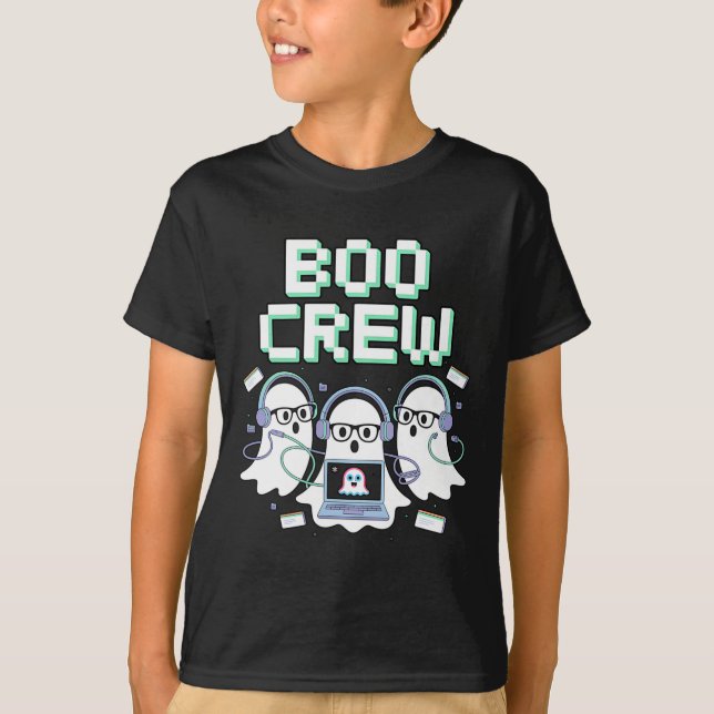 T-shirt Boo Crew Halloween It Tech Help Desk Support Stem (Devant)