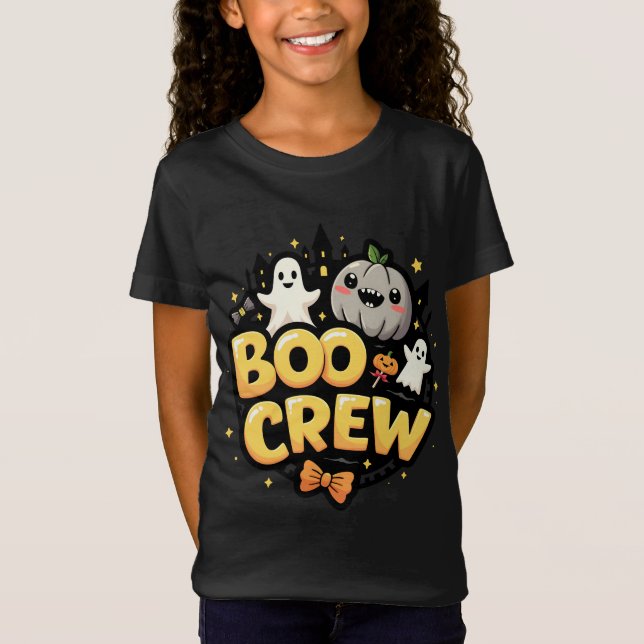T-Shirt Boo Crew Jaune Halloween Famille Jaune Enfants Cor (Devant)