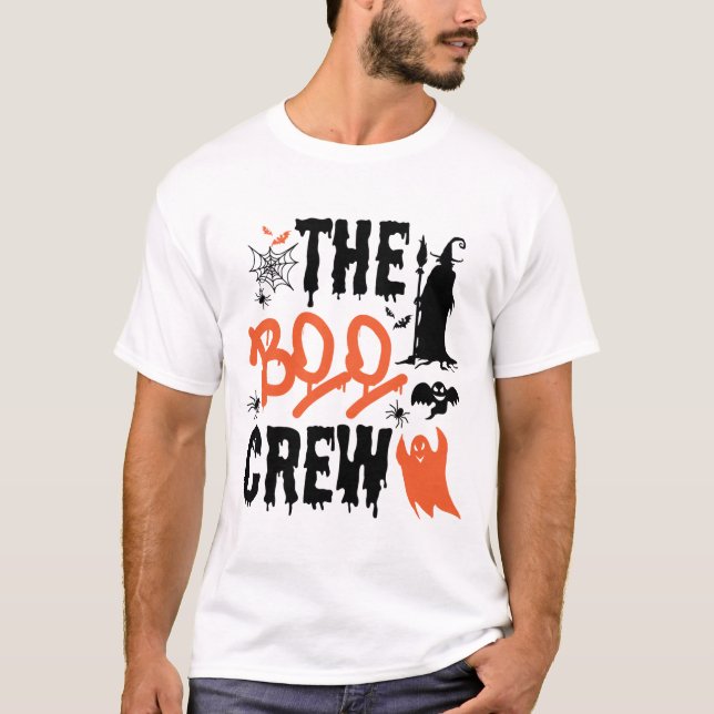 T-shirt Boo Crew Orange Tee - Fun Family Halloween Costume (Devant)