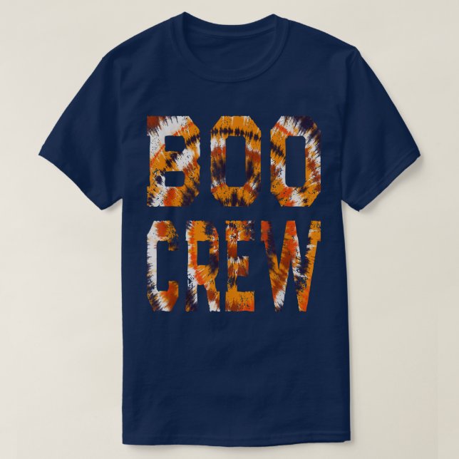 T-shirt Boo Crew Orange Tie Dye Correspondant Halloween Ha (Design devant)