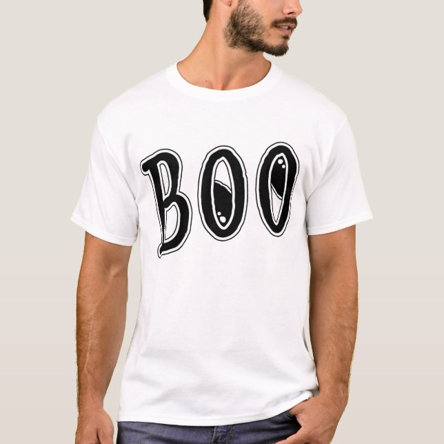 T-shirt *BOO* de Halloween (Devant)