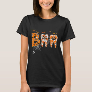 T-shirt Boo Dents Citrouille Dentiste Dental Hygiéniste Ha
