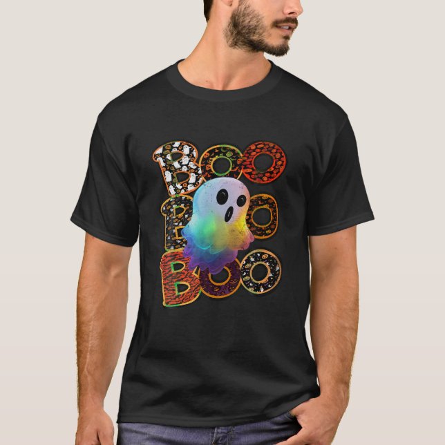 T-shirt Boo Déplaisant Owl Citrouille Ghost heureux Funny  (Devant)