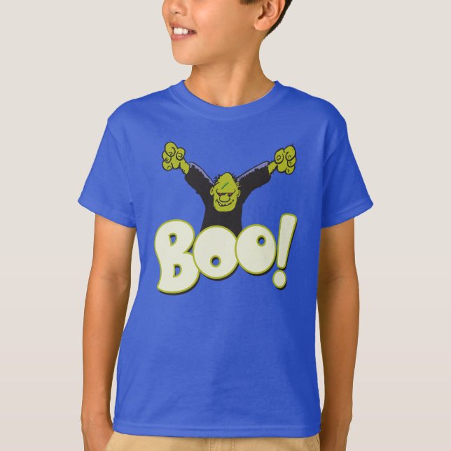 T-shirt BOO ! Dessin d'Halloween Frankenstein Monster (Devant)