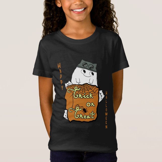 T-Shirt Boo d'Halloween mignon - Tricoter ou traiter Hallo (Devant)