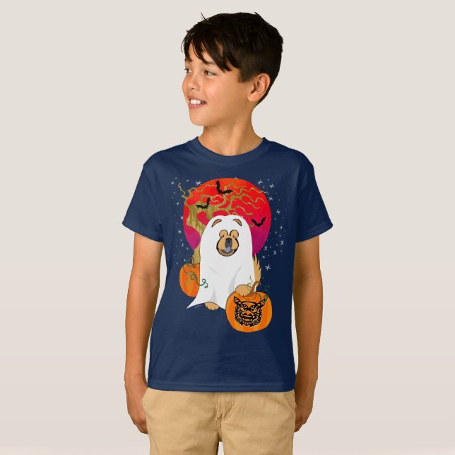 T-shirt BOO-DOG éffrayant - Chemises Chow Kids (Devant entier)