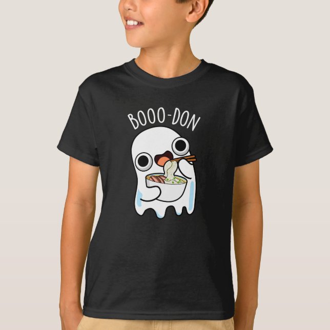 T-shirt Boo-don Drôle Fantôme Udon Pun Dark BG (Devant)