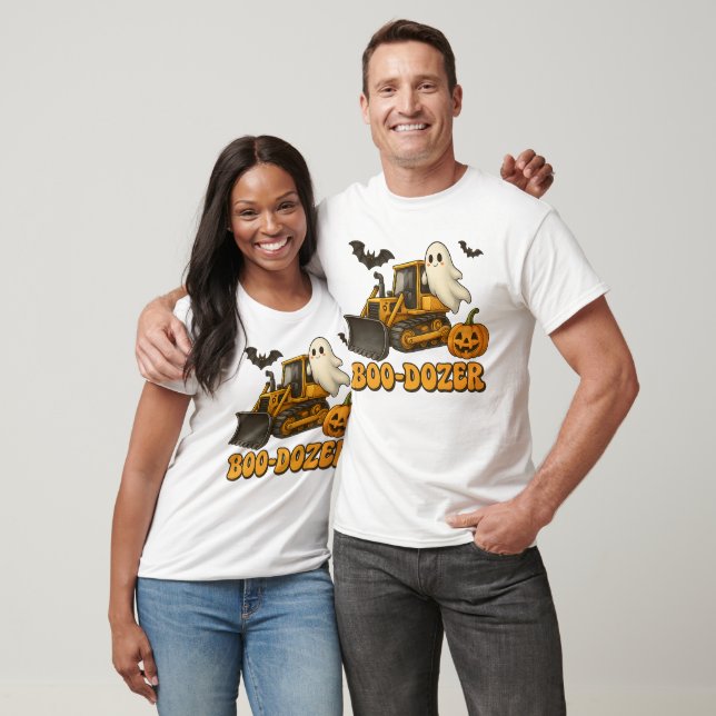 T-shirt Boo-Dozer Halloween Citrouille fantôme de construc (Unisexe)