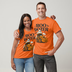 T-shirt Boo-Dozer Halloween Citrouille fantôme de construc