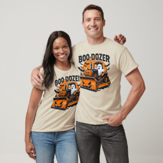 T-shirt Boo-Dozer Halloween Citrouille fantôme de construc