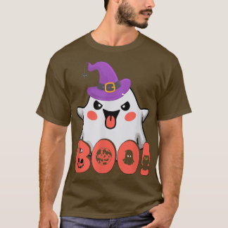 T-shirt Boo Drôle Avec Casquette De Sorcière Fantôme Pour 