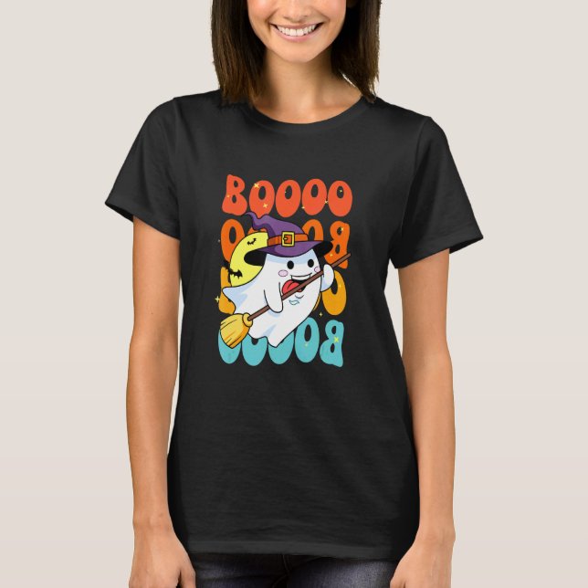 T-shirt Boo Drôle Avec Fantôme Et Citrouilles Pour Hallowe (Devant)