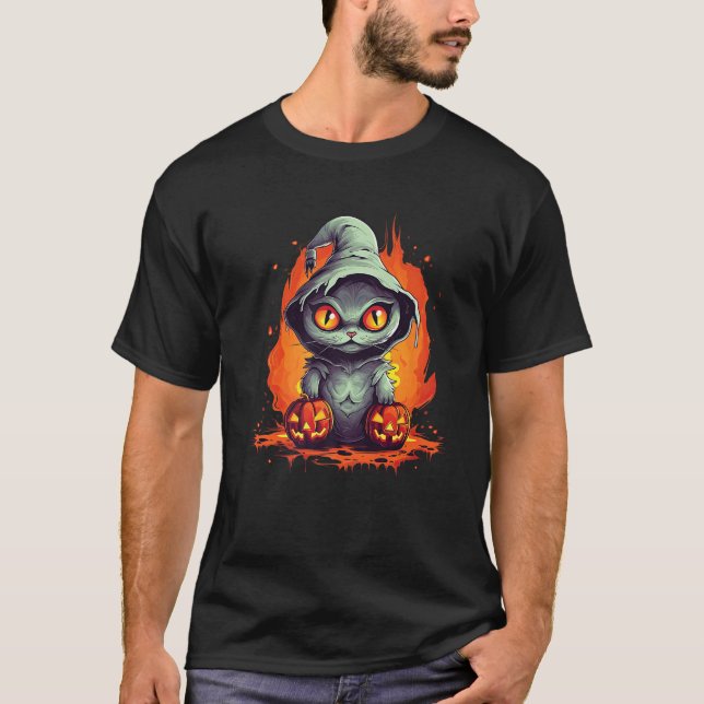 T-shirt Boo Drôle Ghost Cat Scare Halloween Cat Premium T (Devant)